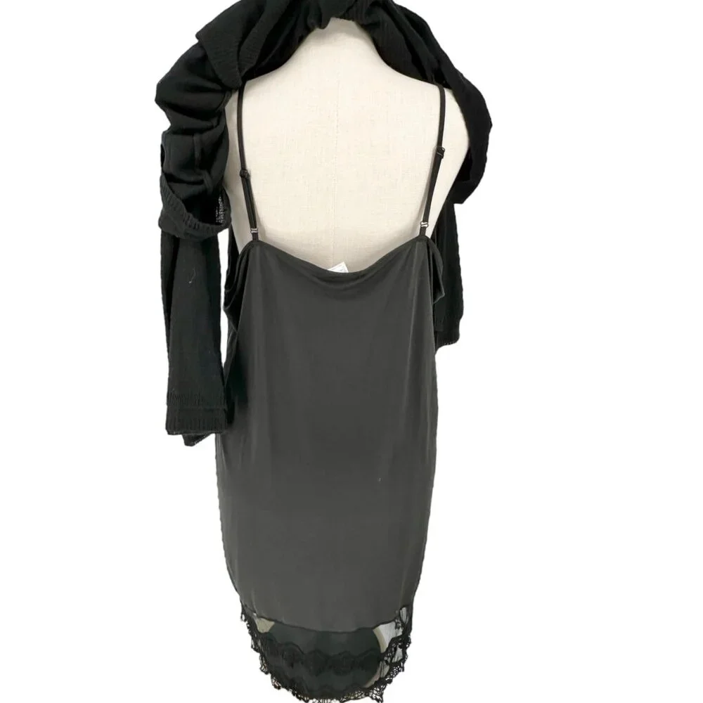 Venus Black Ribbed Knit Long Sleeve Sweater Dress 2X Flared Hem Lightweight NWT - Picture 9 of 16